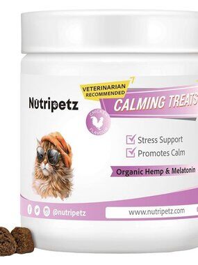 Melatonin Calming Treats for Cats | 140 Soft Chews | Stress Relief & Relaxation